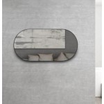 Noose Oval Matte Black Framed Mirror 1200*600*30